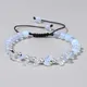 Bracelet en pierre de lune opale blanche lisse pour femmes et hommes perles de gravier
