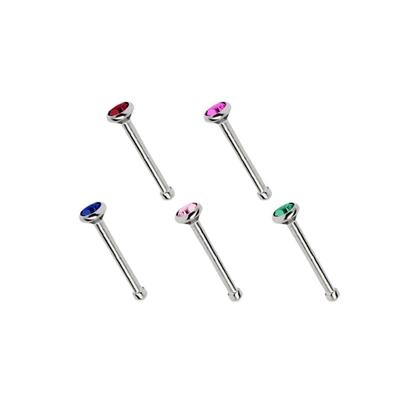 Nasenpiercing ADELIA´S "Piercing Piercing Nasenpiercing", Damen, bunt, Titan, modisch, Piercings, Titan Piercing 5 bunte Nasenstecker im Set mit Stopper, Stab 0,8 mm