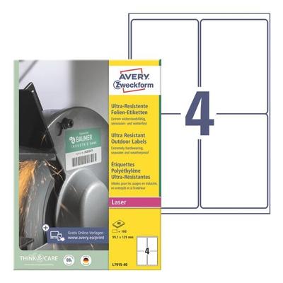 Avery Zweckform Folien-Etiketten ultra-resistent 99 x 139 mm weiß Image