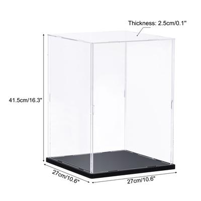 Display Case Acrylic Box, Assemble Transparent Box Dustproof Showcase - Clear