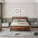 Modern Metal and Wood Platform Bed,Queen,Full,Twin