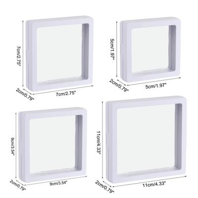 Floating Thin Film Display Box, ABS Frame Display Case Holder 12Pcs