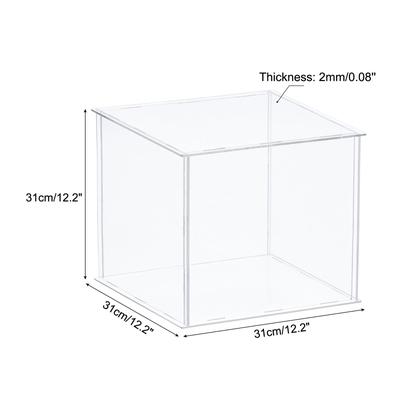 Display Case, Acrylic Box Assemble Dustproof Showcase for Collectibles - Clear