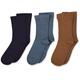 MINYMO Unisex Kids Wool Rib 3-Pack Wolle Socken, Dark Navy, 19