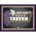 Black Minnesota Vikings 12'' x 16'' Personalized Framed Neon Tavern Print