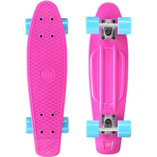 Skateboard STAR-SKATEBOARD Skate-/Longboards pink (pink/hellblau) Kinder Kicktail