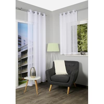 Gardine HOME WOHNIDEEN "DOLLY", weiß, B:140cm H:175cm, Voile, Polyester, Gardinen, transparent Image