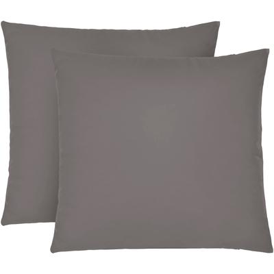 Kissenbezug BIBERNA "Michi Feinjersey mit Reißverschluss", grau, B:40cm L:40cm, Feinjersey, Obermaterial: 100% Baumwolle, Kissenbezüge, verschiedene Größen, Feinjersey Kissenhülle aus 100% Baumwolle Image