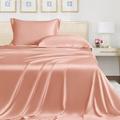 LINENWALAS Super King Flat Sheet Only 100% Organic Bamboo Flat Sheet for Superking Size Bed, Soft Luxury Cooling Top Bed Sheet Bedding Perfect for Skincare (Super King, Rose Gold)