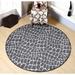 Gray/White 60 x 60 x 0.5 in Living Room Area Rug - Gray/White 60 x 60 x 0.5 in Area Rug - Everly Quinn Crocodile Light Grey Area Rug For Living Room, Dining Room, Kitchen, Bedroom, Kids, Made In USA | Wayfair