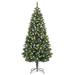 The Holiday Aisle® Artificial Pre-lit Christmas Tree w/ Pine Cones Xmas Tree Decoration, Steel in Green | 29.53 W x 17.7 D in | Wayfair