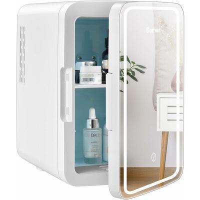 Goplus - 2 in 1 Mini Kühlschrank mit led Spiegel, 10 l ac/dc Fridge mit Kühl- & Heizfunktion & 3 Image