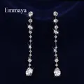 Emmaya-Boucles d'oreilles longues brillantes pour femmes conception de boucles d'oreilles cubiques