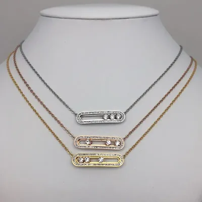 Colliers pendentif en pierre de cristal pour femmes acier inoxydable bijoux de la présidence