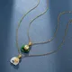 collier acier inoxydable femme chaine MEYRROYU – collier avec pendentif éléphant en Jade pour