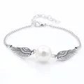 Bracelet en perles d'imitation ailes d'ange vintage pour femmes et filles accessoires de mode