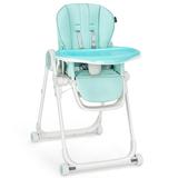 Baby High Chair Foldable Feeding Chair with 4 Lockable Wheels - 30" x 23" x 41.5" (L x W x H)