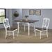 Andrews 3-Piece Rectangular Wood Top Antique White and Distressed Chestnut Brown Dining Set