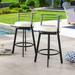 Patio Festival Outdoor Bar Height Swivel Chair with Cushion (2-Pack)