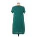 H&M Casual Dress - Shift: Green Solid Dresses - Women's Size 4
