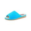 Pantoffel CLASSIC, Damen, Gr. 42, blau (türkis), Textil, Schuhe Damenschuh Hausschuh Pantoffeln