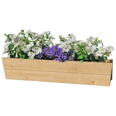 Blumenkasten LASITA MAJA, beige (natur), B:130cm H:20cm T:20cm, Holzwerkstoff, Pflanzgefäße, B: 130 cm, Fichtenholz