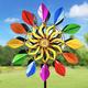 Kinetic Wind Spinners with Garden Stake, Rainbow Metal Windmill Decorations, 360 Swivel Outdoor Wind Sculpture, 63 Inch Dual Direction Colorful Wind Catcher for Yard Art, Lawn, Garden Decor, Gifts