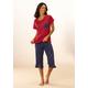 Capri-Pyjama VIVANCE DREAMS Gr. 52/54, rot (rot, navy) Damen Homewear-Sets Pyjamas