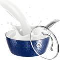 sawpy 1.2 Quart Pot Saucepan w/ Lid Small Nonstick Saucepan w/ Lid Small Soup Pot w/ Lid Blue Mini Saucepan w/ Lid Milk Pot w/ Anodized Healthy Ce Non Stick/Stainless Steel | Wayfair