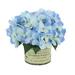 Primrue Hydrangea In Label Glass Vase Plastic/Polysilk in Green | 11 H x 10 W x 10 D in | Wayfair E9939018AC044A80A754C1D266908164