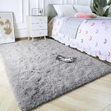 White 60 x 36 x 1 in Living Room Area Rug - White 60 x 36 x 1 in Area Rug - Mercer41 Shaggy Rugs For Bedroom Living Room Ultra Soft Fur Carpets_Solid Color_Grey_Microfiber | Wayfair