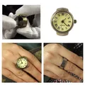 Couple Vintage Ring Watch Quartz Bronze Finger Roman Numeric Jewelry Unisex Clock Gifts for