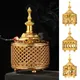 Brûleur d'encens en métal de style arabe creux support d'encensoir tour dorée four