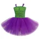 Robe Tutu en Tulle Vert pour Bébé Fille Costume de Cosplay d'Halloween Princesse Smile Hero