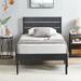 VECELO Industrial Wood Bed with Headboard, Twin Size Beds/Full Size Beds/Queen Size Beds