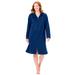Plus Size Women's Short Hooded Sweatshirt Robe by Dreams & Co. in Evening Blue (Size 3X)