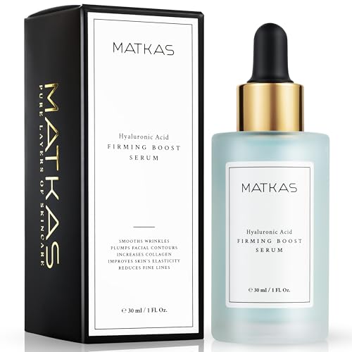 MATKAS Korean Triple Pure Hyaluronic Acid Serum for Face + 2% Niacinamide B3 + Vitamin B5 + 8 Peptides for Deep Firming, Plump Wrinkles, Hydrating Dewy Skin, Face Serum, Facial Serum Skin Care