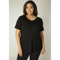 T-Shirt BASE LEVEL CURVY "Alba" Gr. 52, schwarz (black) Damen Shirts V-Shirts