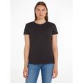 T-Shirt TOMMY HILFIGER "HERITAGE CREW NECK TEE" Gr. L (40), schwarz (masters black) Damen Shirts Jersey