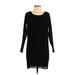 Andrea Jovine Casual Dress - Sweater Dress: Black Dresses - Women's Size 4