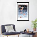 East Urban Home 'Copper Diamonds, Rectangular' By Elisabeth Fredriksson Graphic Art Print on Wrapped Canvas Metal in Black/Blue/White | Wayfair