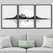 IDEA4WALL Framed Canvas Print Wall Art Set Mountain Range Sun Tree Bird Reflection Nature Wilderness Illustrations Modern Art Decorative Nordic Chic F Canvas | Wayfair