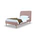 Heather Velvet Twin Bed in Blush with Gold Legs - Manhattan Comfort BD003-TW-BH