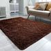 Brown Rectangle 4' x 6' Area Rug - Mercer41 Dossie Solid Color Machine Made Polyester Area Rug in 72.0 x 48.0 x 1.57 in Polyester | Wayfair