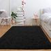 Black 96 x 60 x 1.57 in Living Room Area Rug - Black 96 x 60 x 1.57 in Area Rug - Mercer41 Dula Super Soft Fuzzy Area Rugs For Bedroom Living Room | Wayfair