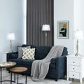 Winston Porter Eelijah 28" Nickle Floor & Table Lamp Set Metal/Fabric in Gray/White | 64.5 H x 15 W x 15 D in | Wayfair