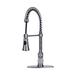 Residential Spring 3-Hole Kitchen Faucet Cone Sprayer in Pewter