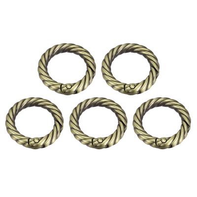 Purse Strap Rings, 5Pcs 29mm O Ring Metal Spring Snap Buckle for DIY Bag, Bronze