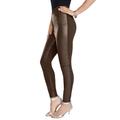 Plus Size Women's Faux-Leather Legging by Roaman's in Chocolate (Size 5X) Vegan Leather Stretch Pants
