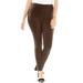 Plus Size Women's Faux Suede Legging by Roaman's in Chocolate (Size 6X) Vegan Leather Stretch Pants